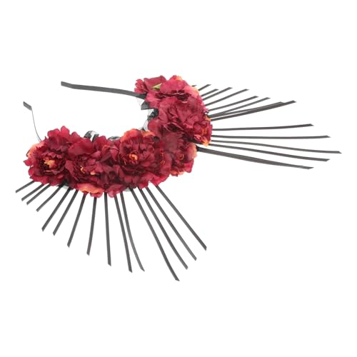 CLISPEED Gothic Mary Vintage Blumen Haarreif Haarschmuck Damen Cosplay Stirnband Kopfstück für Halloween Party Festtage CLISPEED Gothic Mary Vintage Blumen Haarreif Haarschmuck Damen Cosplay Stirnband Kopfstück für Halloween Party Festtage von CLISPEED