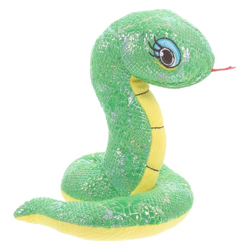 CLISPEED Grüne Plüschschlange Kuscheltier mit Glitzerschuppen Realistische Simulation Rollenspiel und Halloween Requisit Leichtes Kinderstofftier als Geburtstagsgeschenk von CLISPEED