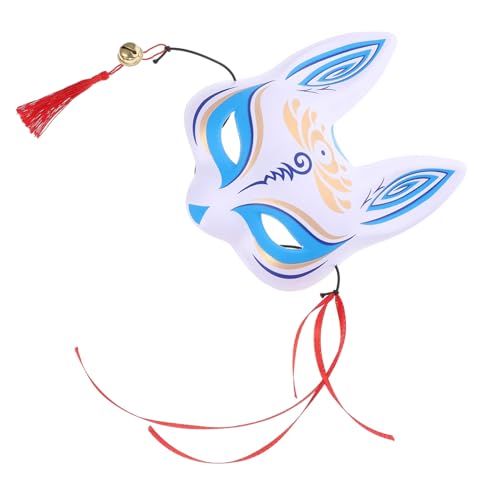 CLISPEED Halbgesichts Fuchsmaske Japanischer Stil Wiederverwendbare Cosplay Party Maske Weiches Kunststoffmaterial Stilvolle Dekoration Geeignet für Halloween Kostüm und Maskenball von CLISPEED