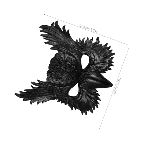 CLISPEED Halloween Eulenmaske PU Material Leicht Atmungsaktiv Verstellbar für Herren Karneval Party Cosplay Tiermasken Zubehör Schwarz von CLISPEED
