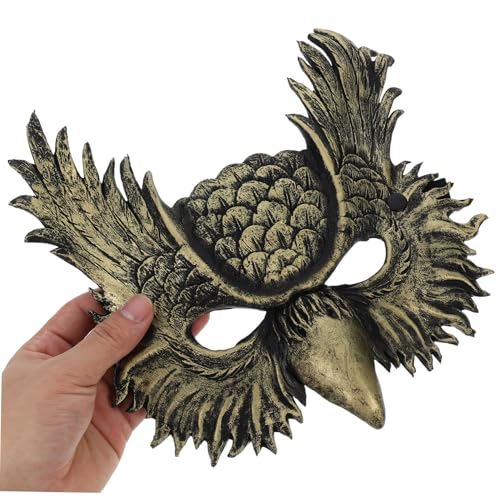 CLISPEED Halloween Eulenmaske aus Leichtem PU Material mit Verstellbarem Gummiband Atmungsaktiv und Wiederverwendbar Passend für Karneval Maskerade und Festival Goldenes Design von CLISPEED