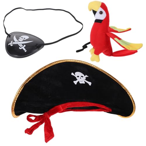 CLISPEED Halloween Piratenkostüm Teilig mit Realistischer Papagei Dekoration Piratenhut und Augenklappe für Party Cosplay und Piraten Mottoparty CLISPEED Halloween Piratenkostüm Teilig mit Realistischer Papagei Dekoration Piratenhut und Augenklappe für Party Cosplay und Piraten Mottoparty von CLISPEED