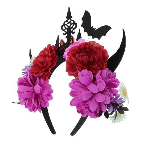 CLISPEED Halloween Stirnband Teufelshörner mit Fledermaus Leichtes Cosplay Headgear für Halloween Party und Themenfeiern Einzigartiges Dunkles Design für Damen und Mädchen von CLISPEED