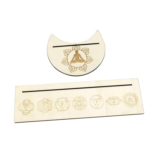 CLISPEED Handgefertigter Holz Tarot Kartenhalter Mondform und Design Mystischer Divinationsständer für Tarotkarten und Religiöse Rituale von CLISPEED