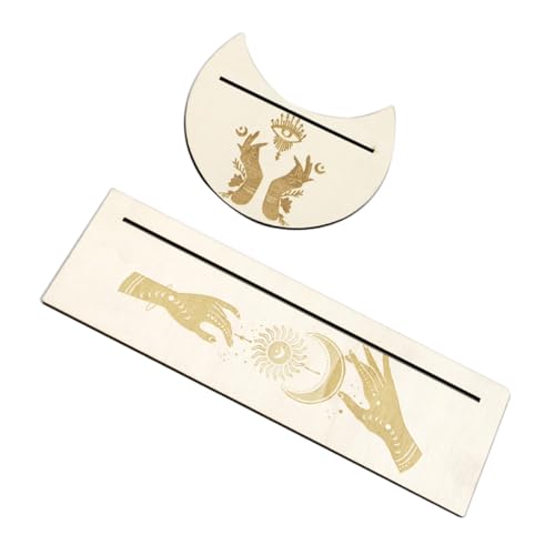 CLISPEED Handgefertigter Holz Tarotkartenhalter Mondform Tarot Kartenständer Altar Displayständer für Wahrsagung und Meditation Dekoratives Zubehör für Spirituelle Zeremonien CLISPEED Handgefertigter Holz Tarotkartenhalter Mondform Tarot Kartenständer Altar Displayständer für Wahrsagung und Meditation Dekoratives Zubehör für Spirituelle Zeremonien von CLISPEED