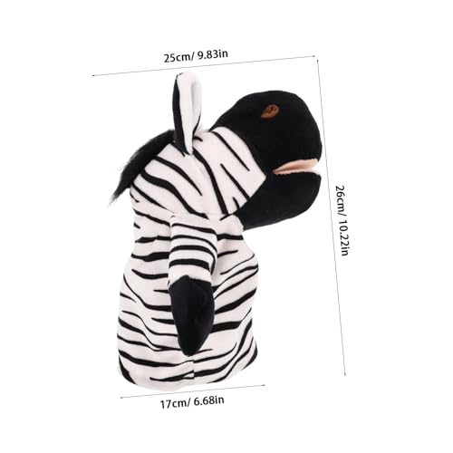 CLISPEED Handpuppe Zebra mit Offenem Mund Weiches Plüschtier für Vorschulkinder Interaktives Puppentheater Requisit Fördert Eltern Junge Mädchen Spiel und Dynamische Interaktion Niedliches von CLISPEED