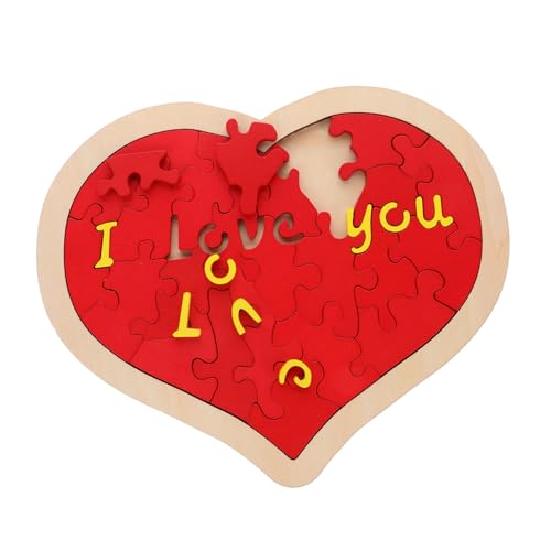 CLISPEED Herz Puzzle aus Holz Rotes Herz Jigsaw für Valentinstag Hochzeiten und Jubiläen Dekoratives für Erwachsene Kreatives mit Hoher Detailgenauigkeit von CLISPEED