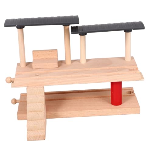 CLISPEED Holz Doppelstock Bahnstation Teiliges Kompatibel mit Holzeisenbahn Schienen Kindgerechtes DIY Zubehör für Kreative Zugspielwelten Langlebig und Pädagogisch CLISPEED Holz Doppelstock Bahnstation Teiliges Kompatibel mit Holzeisenbahn Schienen Kindgerechtes DIY Zubehör für Kreative Zugspielwelten Langlebig und Pädagogisch von CLISPEED