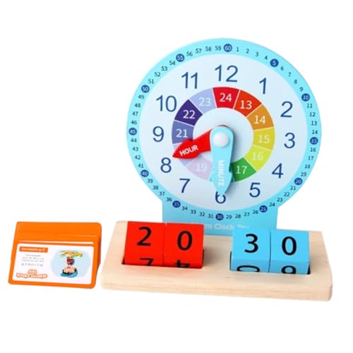 CLISPEED Holz Lernuhr für Jahre Bunte Montessori Uhr Pädagogisches Zeitverständnis Modell Interaktives Kinderspielzeug Zahlen und Farbenerkennung CLISPEED Holz Lernuhr für Jahre Bunte Montessori Uhr Pädagogisches Zeitverständnis Modell Interaktives Kinderspielzeug Zahlen und Farbenerkennung von CLISPEED