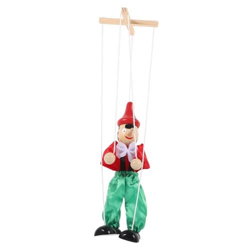 CLISPEED Holz Marionettenpuppe mit Ziehschnur Lustiges Handspielzeug aus Natürlichem Holz und Sicherem Bewegliche Puppenfigur für Aufführen und Sammeln bei Partys und Zufällige Farbe von CLISPEED