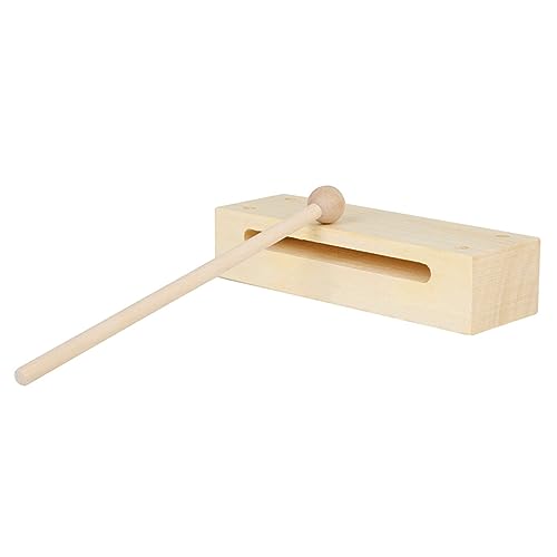 CLISPEED Holz Musikinstrument Block mit Schlägel Doppeltöniger Percussion Rhythmusblock für Sicheres und Einfaches für Musikalische Hochwertigem Buchenholz Gefertigt von CLISPEED