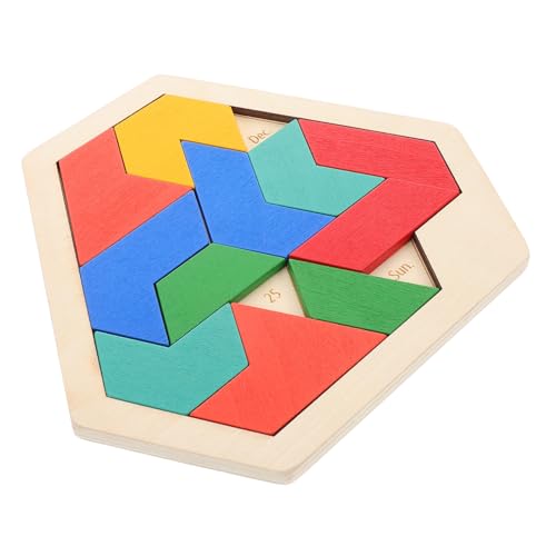 CLISPEED Holz Sechseck Puzzle Lernspielzeug für Kleinkinder Montessori Aktivität Reise Pädagogisches Sensorikspiel zur Kreativität Denkfähigkeit Hand Auge Koordination von CLISPEED