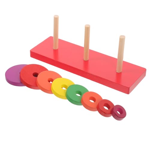 CLISPEED Holz Stapelturm für Buntes Ringpuzzle Kreativität und Hand Augen Koordination für Mädchen und Jungen Lernspielzeug aus Hochwertigem Holz von CLISPEED