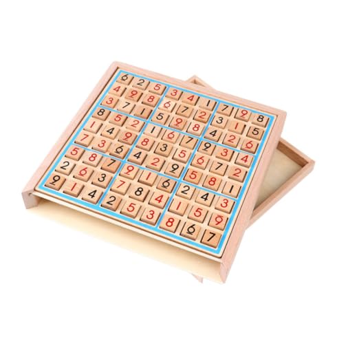 CLISPEED Holz Sudoku Logikspiel für Lernspiel Brettspiel Fördert Mathematisches Denken und Frühe Bildung Kompakt Leicht Tragbar mit Aufbewahrungsschublade für Jungen Mädchen von CLISPEED