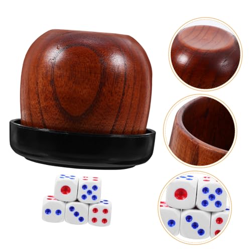 CLISPEED Holz Würfelbecher Set mit Würfeln Robustes Party Spiel Zubehör Praktischer Würfelhalter für Gesellschaftsspiele Einfach zu Reinigen für Familien Freizeit und Indoor Outdoor CLISPEED Holz Würfelbecher Set mit Würfeln Robustes Party Spiel Zubehör Praktischer Würfelhalter für Gesellschaftsspiele Einfach zu Reinigen für Familien Freizeit und Indoor Outdoor von CLISPEED