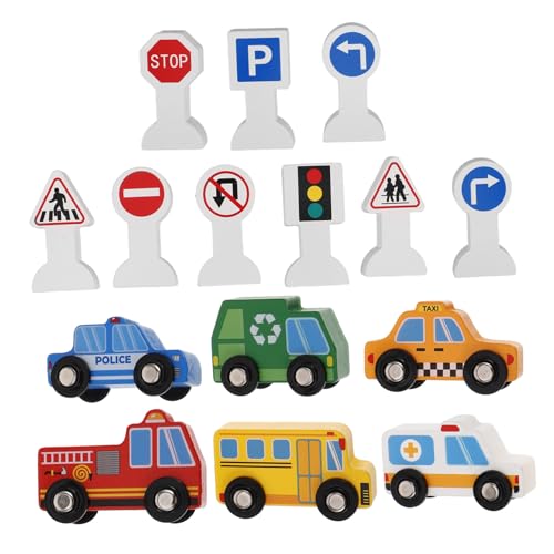 CLISPEED Holzfahrzeug mit Verkehrsschildern Baustellen für Kleinkinder Pädagogisches Holzauto mit Verkehrszeichen Kreativität und Hand Auge Koordination CLISPEED Holzfahrzeug mit Verkehrsschildern Baustellen für Kleinkinder Pädagogisches Holzauto mit Verkehrszeichen Kreativität und Hand Auge Koordination von CLISPEED