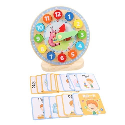 CLISPEED Holzlernspielzeug Zahlen Uhrzeitspiel Kognitive Lernuhr Zeitverständnis Hand Auge koordination und Kreativität für Vorschulkinder von CLISPEED