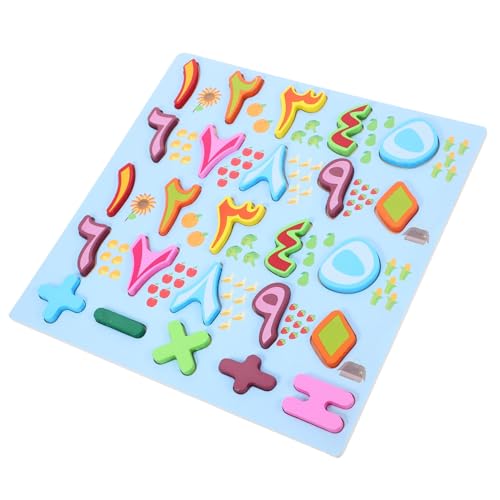 CLISPEED Holzpuzzle Arabische Zahlen Lernspielzeug Montessori Lernbrett zur Form und Buchstabenerkennung Motorikförderndes Frühförderungsspiel für Kleinkinder von CLISPEED