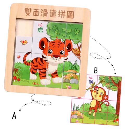 CLISPEED Holzpuzzle Finger Slide Puzzle Pädagogisches für Jungen und Mädchen Langlebig und Sicher Fördert Feinmotorik und Logisches Zufälliger Stil von CLISPEED