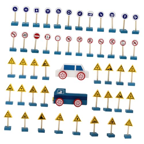 CLISPEED Holzspielzeug Verkehrsschilder Tragbare Straßenschilder für Pädagogisch Sicher Umweltfreundlich Fördert Verkehrssicherheit und Straßenschildererkennung von CLISPEED