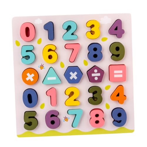 CLISPEED Holzspielzeug Zahlen Bausteine Bunte Handgreif Lernspielzeug Frühförderung Form und Farbenerkennung Robust Pädagogisch Geeignet für Kleinkinder von CLISPEED