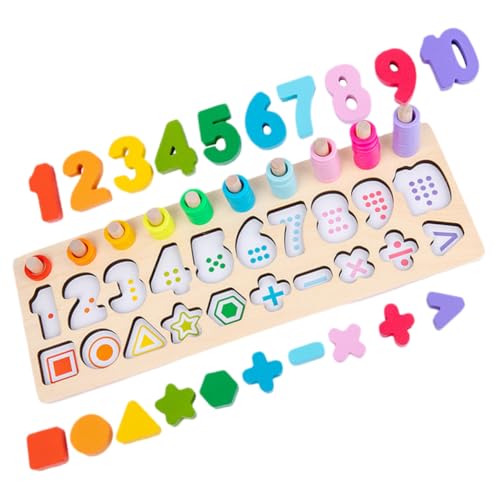CLISPEED Holzspielzeug Zahlen Puzzle für Kleinkinder Lernspielzeug mit Bunten Geometrischen Formen Formensortierer und Zahlenerkennung Pädagogisches Motorikspielzeug für Junge Mädchen und CLISPEED Holzspielzeug Zahlen Puzzle für Kleinkinder Lernspielzeug mit Bunten Geometrischen Formen Formensortierer und Zahlenerkennung Pädagogisches Motorikspielzeug für Junge Mädchen und von CLISPEED