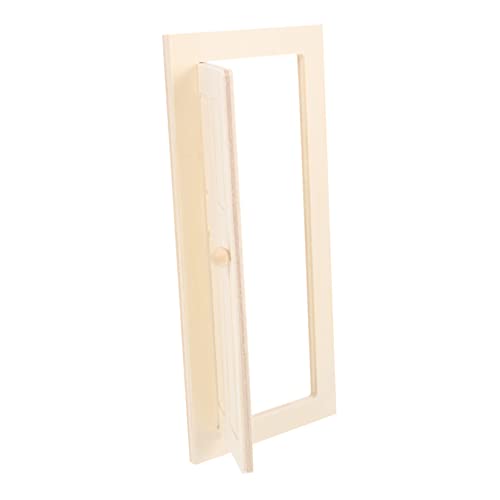 CLISPEED Holztürmodell Puppenhaustüren Miniatur Für Puppenhaus Kleines Haus Türmodell Dekorative Minitür Minimöbel Für Puppenhaus Miniatur Puppenhaustür Puppenhausmöbel Beige von CLISPEED