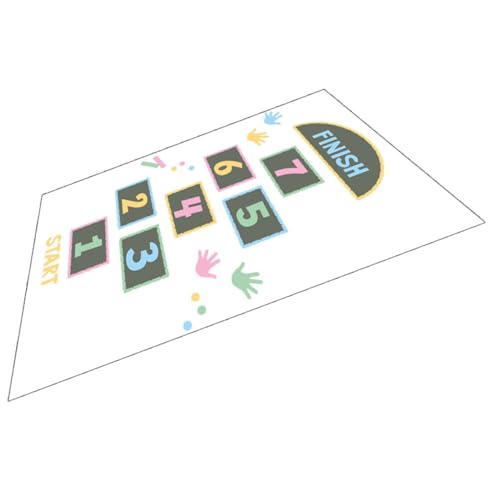 CLISPEED Hopscotch Spielbodenaufkleber Zahlenmuster Lustiges Spiel Wand und Bodenaufkleber für Kinderzimmer Abnehmbar Schadstofffrei Wiederverwendbar Dekorativ und Langlebig von CLISPEED