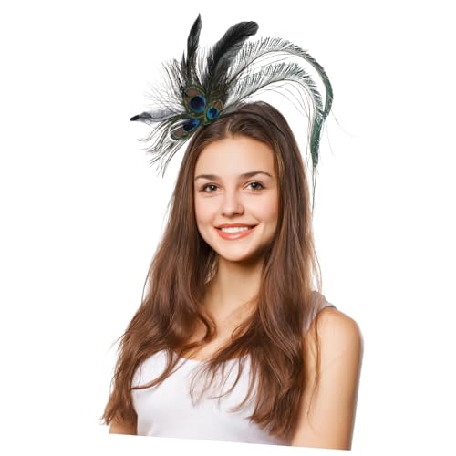 CLISPEED Indisches Stirnband mit Pfauenfedern Cosplay Kopfschmuck für Karneval Halloween Partys für Damen Männer und Perfektes für Besondere von CLISPEED