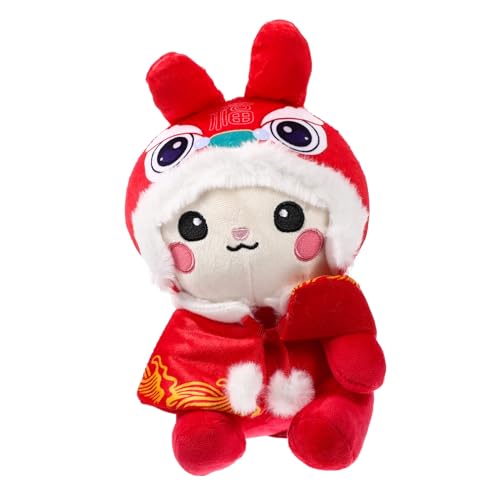 CLISPEED Jahr des Hasen Maskottchen Plüschspielzeug Kuscheliges Bunny Stofftier Chinesisches Neujahrsdekor Weiches von CLISPEED