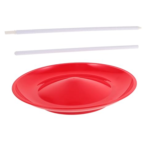 CLISPEED Jonglierscheiben-Requisiten Zirkus-jonglierplatte Spinnteller Mit Stick Jonglierplatte Mit Stöcken Für Zirkus Jonglieren Jonglierausrüstung, Jonglierspielzeug Rot Plastik von CLISPEED