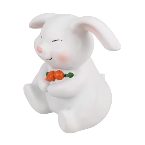 CLISPEED Kaninchen-verzierung Statuen Von Gartenhäschen Kleines Gartenkaninchen- Frühlingsdeko Für Zu Hause Kaninchengartenstatue Skulpturen Wohnkultur Bauernhaus Osterdeko Weiß Harz von CLISPEED