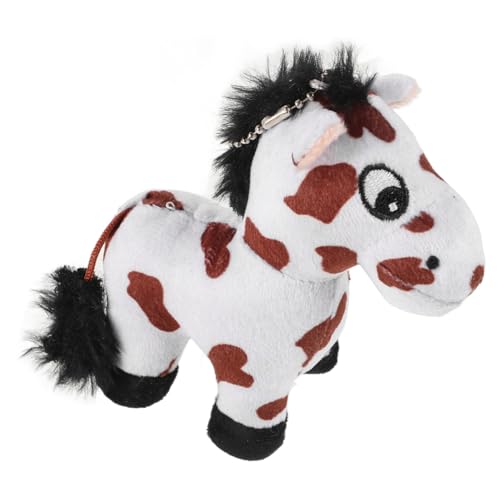 CLISPEED Kawaii Mini Plüsch Pferd Schlüsselanhänger Weiches Langlebiges Stofftier Anhänger für Mädchen Geburtstag Mitgebsel Taschenanhänger Geschenkidee von CLISPEED