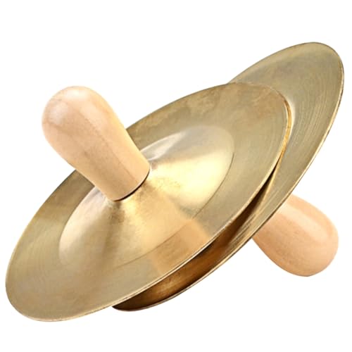 CLISPEED Kleine Fingerzimbeln Metall für Tanzspielzeug Percussion Instrument mit Griff für Musikförderung und Eltern Junge Mädchen interaktion von CLISPEED