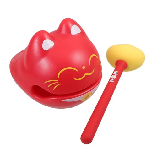 CLISPEED Kleines Leichtes Percussion Instrument Holzblock mit Glückskatze Design Tragbar und Vielseitig für Büro Dekompression Musik Yoga und Entspannende Momente Geeignet von CLISPEED