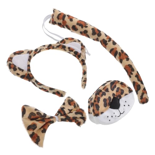 CLISPEED Leoparden Kostüm Set für Weichem Verstellbarem Stirnband Leopardenohren Nasenprop Schleife und für Dschungel Zoo Halloween und Verkleidungspartys CLISPEED Leoparden Kostüm Set für Weichem Verstellbarem Stirnband Leopardenohren Nasenprop Schleife und für Dschungel Zoo Halloween und Verkleidungspartys von CLISPEED