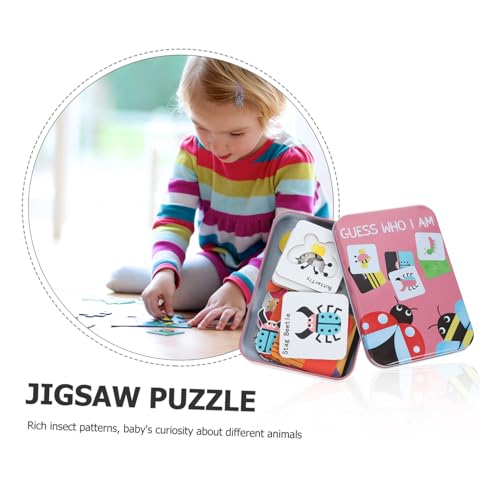 CLISPEED Lernpuzzle für Kleinkinder mit Tier Motiven Kognitive Spielkarten aus Sicherem Papier Fördert Hand Auge Koordination und Problemlösungsfähigkeiten Pädagogisches für Ab Jahren von CLISPEED