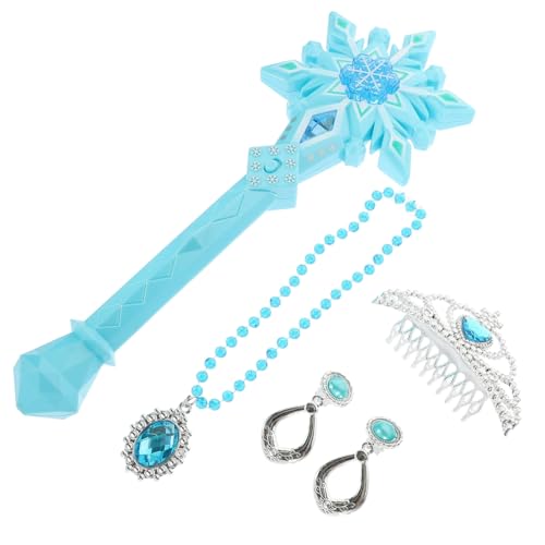 CLISPEED Leuchtender Schneeflocken Zauberstab für Mädchen Prinzessin Cosplay Kostüm Geburtstag Party Zubehör Magischer LED Stab ohne Batterie für Bühnenauftritte und Karneval von CLISPEED