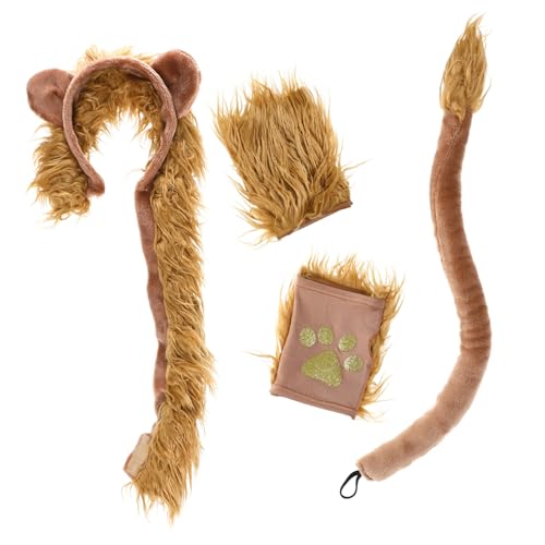 CLISPEED Löwenkostüm Set für Braunes Tier Design Haarreif und Robustes Material Waschbar Lustiges Rollenspiel Zubehör für Fasching Halloween und Karneval CLISPEED Löwenkostüm Set für Braunes Tier Design Haarreif und Robustes Material Waschbar Lustiges Rollenspiel Zubehör für Fasching Halloween und Karneval von CLISPEED