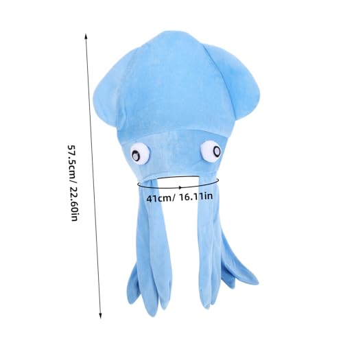 CLISPEED Lustige Octopus Mütze Halloween Kostüm Crazy Hut für Fasching Bühnenauftritte Tierkopfdeko Blaue Kopfbedeckung Erwachsene von CLISPEED