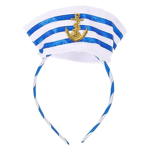 CLISPEED Marine Stirnband Kopfbedeckung Party Matrosen Kleid Marine Hüte Yacht Captain Kostüm Jack Seemannshut Bootfahren Randlos Stirnbänder Bootsfahrer Streifen Captain Hut Kind Blau Tuch CLISPEED Marine Stirnband Kopfbedeckung Party Matrosen Kleid Marine Hüte Yacht Captain Kostüm Jack Seemannshut Bootfahren Randlos Stirnbänder Bootsfahrer Streifen Captain Hut Kind Blau Tuch von CLISPEED