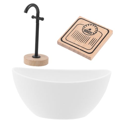 CLISPEED Maßstab Badezimmermöbel Badewanne Wasserhahn Miniatur Puppenmöbel Zubehör für Puppenhaus Dekoration von CLISPEED