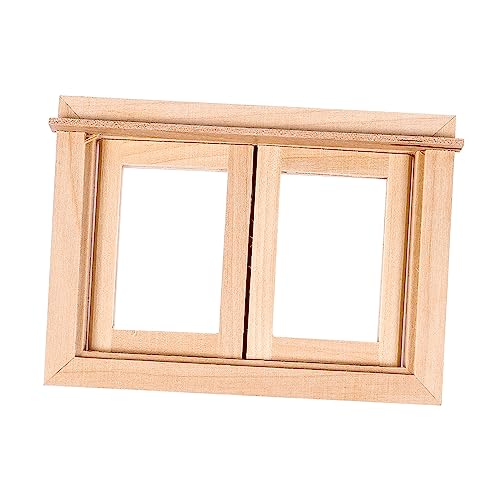 CLISPEED Maßstab Ornament mit Zwei Umweltfreundliches Mini Holzfenster für Puppenhaus Dekoration und Modellbau CLISPEED Maßstab Ornament mit Zwei Umweltfreundliches Mini Holzfenster für Puppenhaus Dekoration und Modellbau von CLISPEED