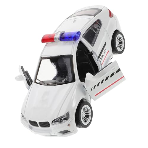 CLISPEED Maßstab Polizei Auto Modell aus Legierung mit Beweglichen Türen und Rädern Mini Polizeiwagen für Kleinkinder Realistische Sammlerfigur für Spiel und Dekoration von CLISPEED