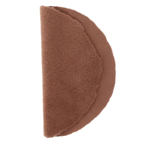 CLISPEED Maßstab Rund Plüschteppich Weicher Bodenbelag für Puppenstube Wohnzimmer Schlafzimmer Dekoration Puppenhaus Zubehör Braun von CLISPEED