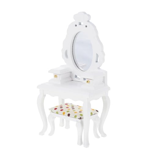 CLISPEED Maßstab mit Hocker Langlebige Puppenhaus Möbel Dekoratives Mini Möbelstück für Puppenstube und Schreibtisch Ornament von CLISPEED