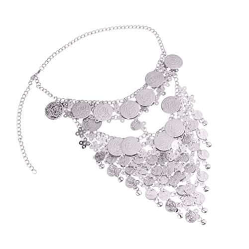 CLISPEED Metal Chain Bauchtanz Gesichtsschleier Silber mit Glitzer und Glocken Party Maske für Maskenball und Karneval Verstellbarer Metall Kettenschleier für Damen CLISPEED Metal Chain Bauchtanz Gesichtsschleier Silber mit Glitzer und Glocken Party Maske für Maskenball und Karneval Verstellbarer Metall Kettenschleier für Damen von CLISPEED