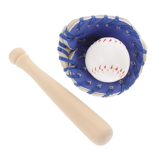 CLISPEED Mini Baseball PU Leder Holz Tragbares Miniatur Baseball Zubehör Buntes Rollenspiel für Puppenhaus Dekoration und Kleines Sportspiel von CLISPEED
