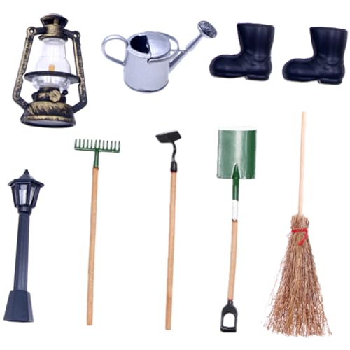 CLISPEED Mini Gartenwerkzeug Teilig Ultrakleine Miniatur Gartengeräte für Puppenhaus und Micro Garten Leichter Mini für Kreativität und Feinmotorik von CLISPEED