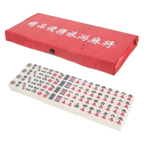CLISPEED Mini Mahjong Set Tragbares Reise Mahjong Spiel mit Glatten Kratzfreien Robustem Material Kompakt für Camping Party Zuhause Chinesisches Fliesenspiel CLISPEED Mini Mahjong Set Tragbares Reise Mahjong Spiel mit Glatten Kratzfreien Robustem Material Kompakt für Camping Party Zuhause Chinesisches Fliesenspiel von CLISPEED